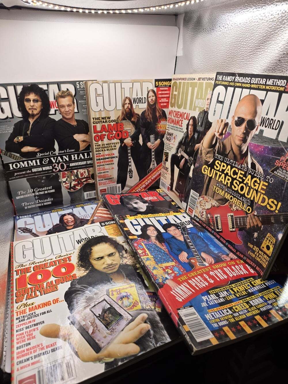 8 Guitar World Magazine Lot 2000-2010 Eddie Van Halen Tony Iommi Kirk Hammet